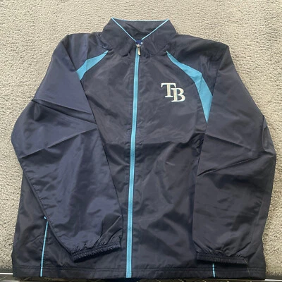 Tampa Bay Rays Jacket Men's XL MLB Reebok Baseball Genuine Merchandise Blue NEW - Image 1 of 4