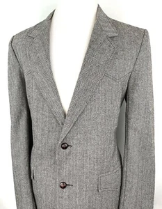 Vtg New Pioneer Wear Western Mens 2B Tweed 40L Sport Coat Blazer Herringbone USA - Picture 1 of 12