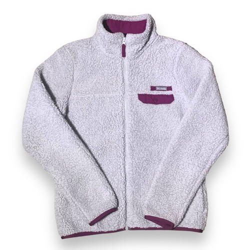 VETEMENTS Columbia Mountainsside grigio viola cerniera intera pile donna taglia small