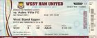 2010/11 West Ham Utd v Aston Villa - gebrauchtes Ticket 