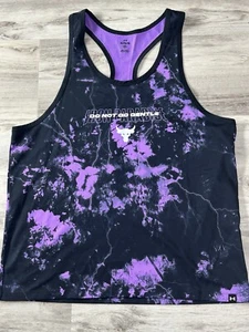 Under Armour Project Rock Tank Men's X-Large Black Purple Do Not Go Gentle Mesh - Picture 1 of 6