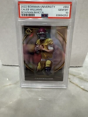 2022 Bowman Chrome U BI-4 Caleb Williams Invicta PSA GEM MT 10 - Image 1 of 2