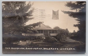 RPPC Belgrade Lakes ME Bungalow at Camp Abena Girl's Summer Camp Maine Postcard - Picture 1 of 6