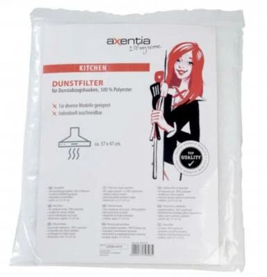 AXENTIA Dunstfilter Dunstabzugshaube VLIES 57cm x 47cm weiß Filter Fettfilter Dunstabzug