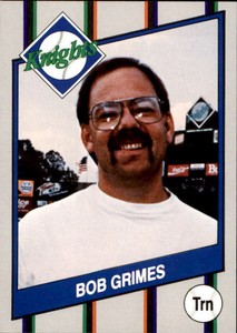 1990 Charlotte Knights Team Issue #24 Bob Grimes Central Washington Trainer Card