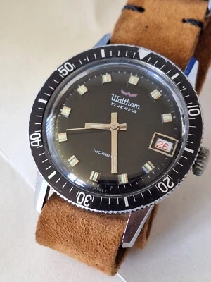 WALTHAM Self-Winding Skindiver Watch Vintage Wristwatch 17 Jewels - Image 1 of 4