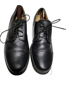 Chaps Men's Black Leather Cap Toe Oxford Lace Up Shoes 96-7704 Size 10 (US) - Picture 1 of 7