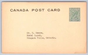 UX52b, George V, 1c, 1930s Postcard To H. Mancs, Niagara Falls, Ontario - Picture 1 of 2