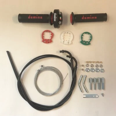 Domino XM2 acelerador de ação rápida conjunto de cabos universal e alças vermelhas bicicleta pista de corrida - Imagem 1 de 3