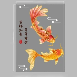1 Set Koi Carp Fish Shop Glass Door Stickers Decor Kitchen Balcony Window Decals - Picture 1 of 15