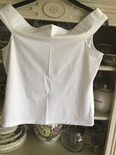 M&S Ladies White Top Cowl Neck Size 14/16 BNWT Cotton