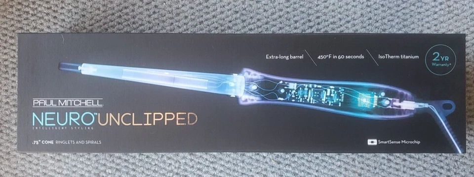 Rizador sin recortar Paul Mitchell Neuro negro/plateado - cono de 0,75 pulgadas Foto 1 de 4