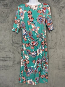 Shelby & Palmer Dress Womens Size 8 3/4 Sleeve Blue Ruffled Floral Textured Y2K - Picture 1 of 13