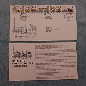 First Day Cover, GB 12/3/80, Liverpool & Manchester Railway, FDI Lancaster & Mor - Picture 1 of 1