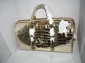 Michael Kors Weekender Tasche XL Metallic Krokodilleder in Gold #30F4G - Bild 1 von 11