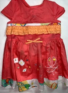 Catimini Girls Spring Dress Peach Color Size 12 Months Cap Sleeve Under Skirt - Picture 1 of 11