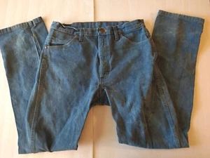 Vintage Wrangler Pants Men's 34x34 Blue Cowboy Cut Antique Wash Western Rodeo  - Picture 1 of 11
