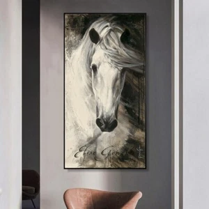 Abstract White Horse Canvas Painting Wall Art Picture Home Décor Posters Prints - Picture 1 of 4