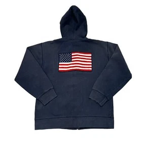 Vintage Polo Jeans Co American Flag Full Zip Hoodie Youth XL - Picture 1 of 12