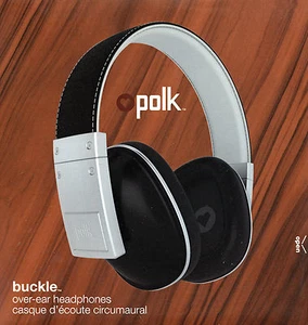 Polk Buckle Over Ear Audiophile Buckle Black & Silver  Pro Headphones - Picture 1 of 1