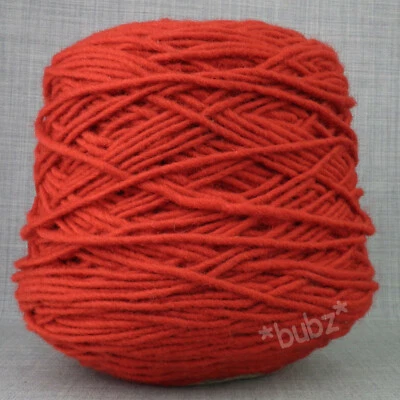 CHUNKY PURE SHETLAND WOOL SCARLET RED 500g CONE 10 BALLS KNITTING WEAVING YARN - Image 1 of 3