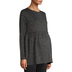 Maternity Time and Tru Blouse with Peplum Details Small (4-6) Charcoal Grey - Picture 1 of 4