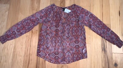 TÚNICA PAISLEY BORGOÑA MUJER H&M NUEVA CON ETIQUETAS TALLA 4 DD Foto 1 de 3