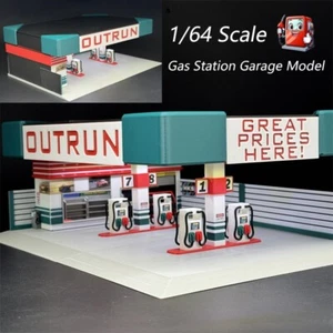 1/64 Scale Gas Station Garage Scene Model Creative Plastic Assembly Dioramas Kit - Picture 1 of 19