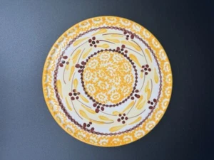 Tile Trivet Round Yellow/White/Maroon Abstract Floral - Picture 1 of 5