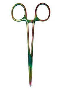Prestige Medical  5.5" Kelly Forceps - Rainbow Finish  MODEL 500-RAI - Picture 1 of 1
