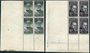 Spain - Legazpi/Sorolla - Block Of 4 / Great Luxury / Leaf Edge **/MNH - Picture 1 of 2