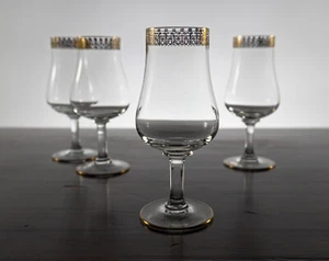 Set x4 Vintage Holmegaard vergoldete Tulpenform Cognac Gläser - 60er Jahre Danish Glas - Bild 1 von 3