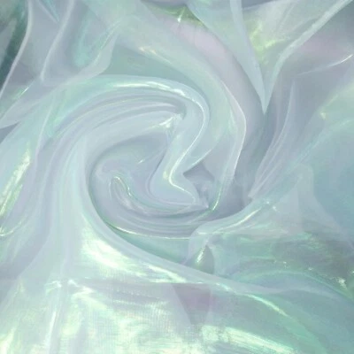 Tela transparente mágica láser holográfica tela transparente de 3 yardas 59 pulgadas tela iridiscente se... Foto 1 de 4