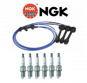 Ignition Wire Set + 6 Spark Plugs NGK for Toyota 4Runner Tacoma T100 Tundra 3.4L