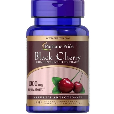 Puritan's Pride Black Cherry 1000 mg - 100 Capsules - Image 1 of 3