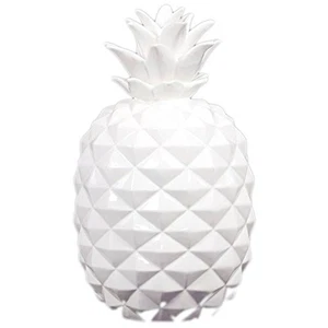 UTC43048 Keramik Ananas Figur LG Hochglanz weiß - Bild 1 von 1