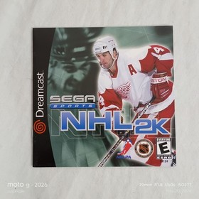 NHL 2K **MANUAL ONLY** (Sega Dreamcast, 2000) **FRENCH** (No English) BRAND NEW