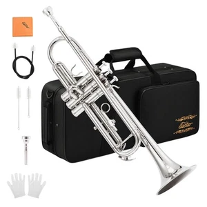 Bb Standard Trumpet Set for Beginner, Brass Student Trumpet Instrument with H... - Picture 1 of 7
