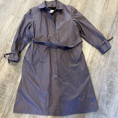 London Fog Purple Women's Trench Coat Size 14R with Removable Liner - Image 1 of 4
