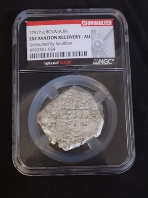 1751p q Bolivia 8R Silver Excavation Recovery Cerro Rico Hoard VaultBox NGC - AU - Image 1 of 4