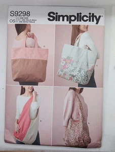 NEW Reusable Market Tote Bags Sewing Pattern~Shopping Bags~Simplicity 9298 - Picture 1 of 1