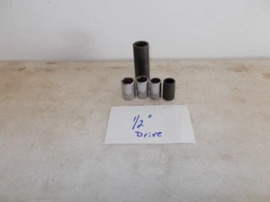 Ended Snap on Tools used, Save 50% or more, Free Shipping, 5 pcs 1/2" sockets - Picture 1 of 1