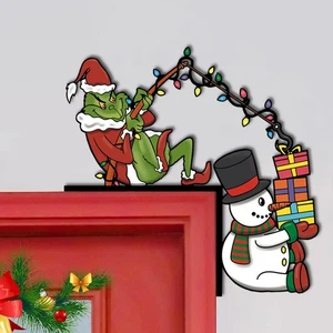 Decoración de esquina de puerta de Navidad, muñeco de nieve marco de puerta superior decoración marco de Navidad... - Imagen 1 de 6