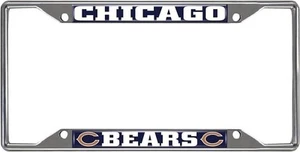 Chicago Bears Metal License Plate Frame Chrome Tag Cover 6x12 Inch - Picture 1 of 4