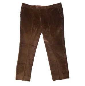 Vintage Paul Stuart Men's Corduroy Pants Pleated Size 44x29 2.5" Hem Brown - Picture 1 of 6