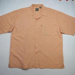 Camisa Piña Conexión Abotonada Manga Corta Naranja Cuadros Hawaiana L De Colección - Imagen 1 de 17