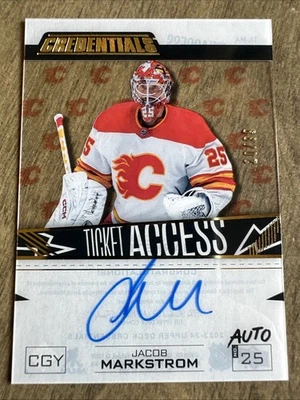2024-25 Upper Deck Credentials Jacob Markstrom Auto Debut Ticket Access #20 /99 - Image 1 of 4