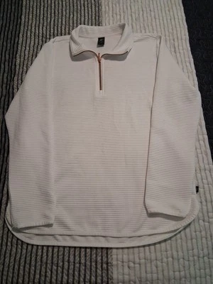 斯凯奇 Lt6 1/4 拉链罗纹白色套衫 M 毛衣 — 第 1/4 张图片