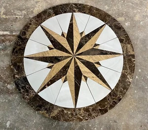FLOOR MEDALLION MARBLE 36X36 INCHES - Picture 1 of 1