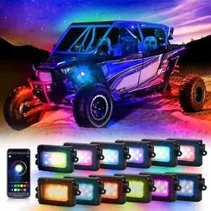 AUXBEAM RGBW LED Rock Lights 12 Pods Lamp Underglow Neon Lights for Polaris ATV - Bild 1 von 12